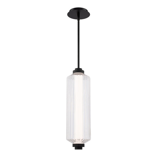 WAC dweLED Portos 1 Light Outdoor Mini-Pendant, Black/Clear