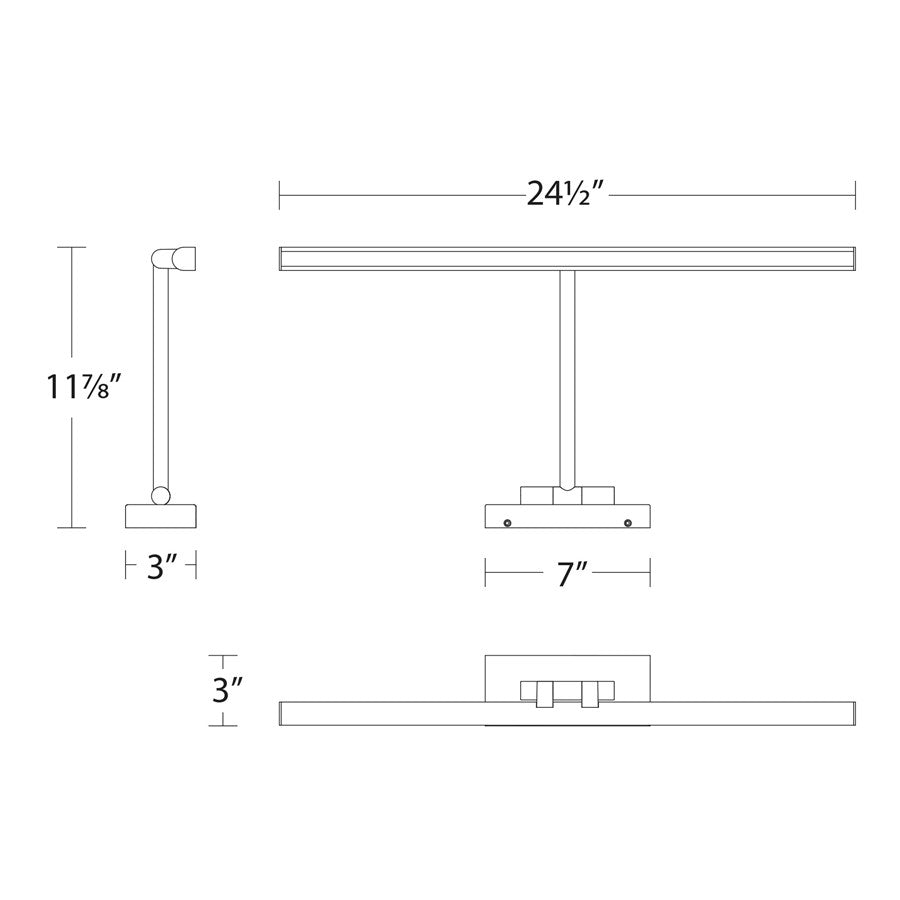 dweLED Reed 1 Light 25" Picture Light, Aged Brass