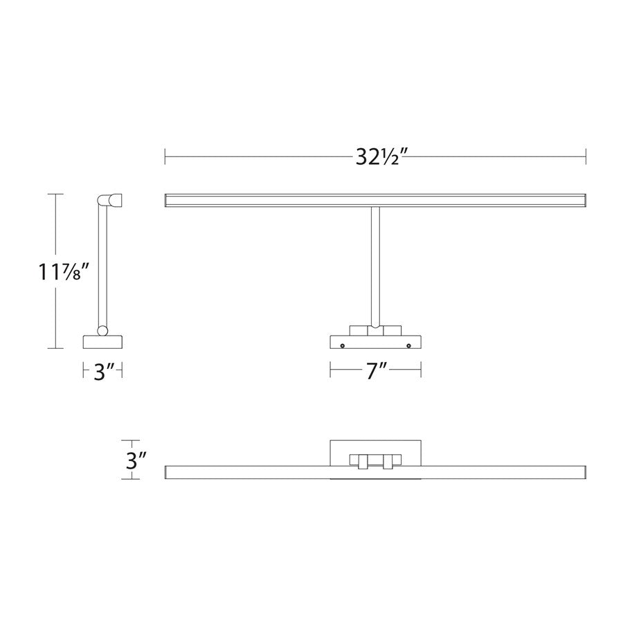 dweLED Reed 1 Light 33" Picture Light, Aged Brass