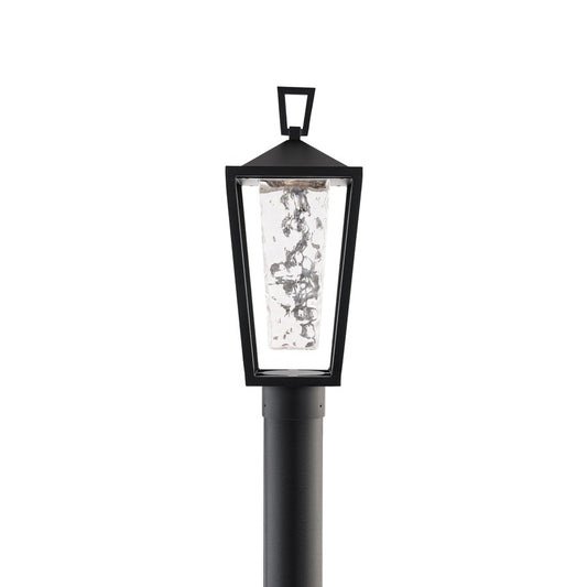 dweLED Manchester 1Lt 19" Outdoor Post/2700K, Black/Hammered - PM-W33516-27-BK