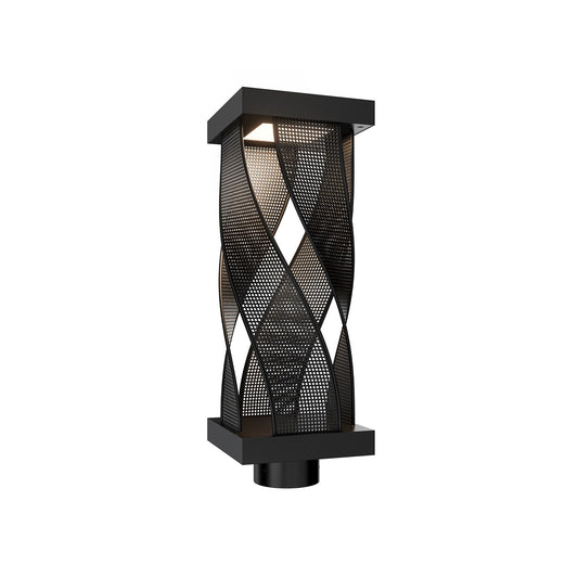 WAC dweLED Brocade 1 Light Post Light, Black/Frosted