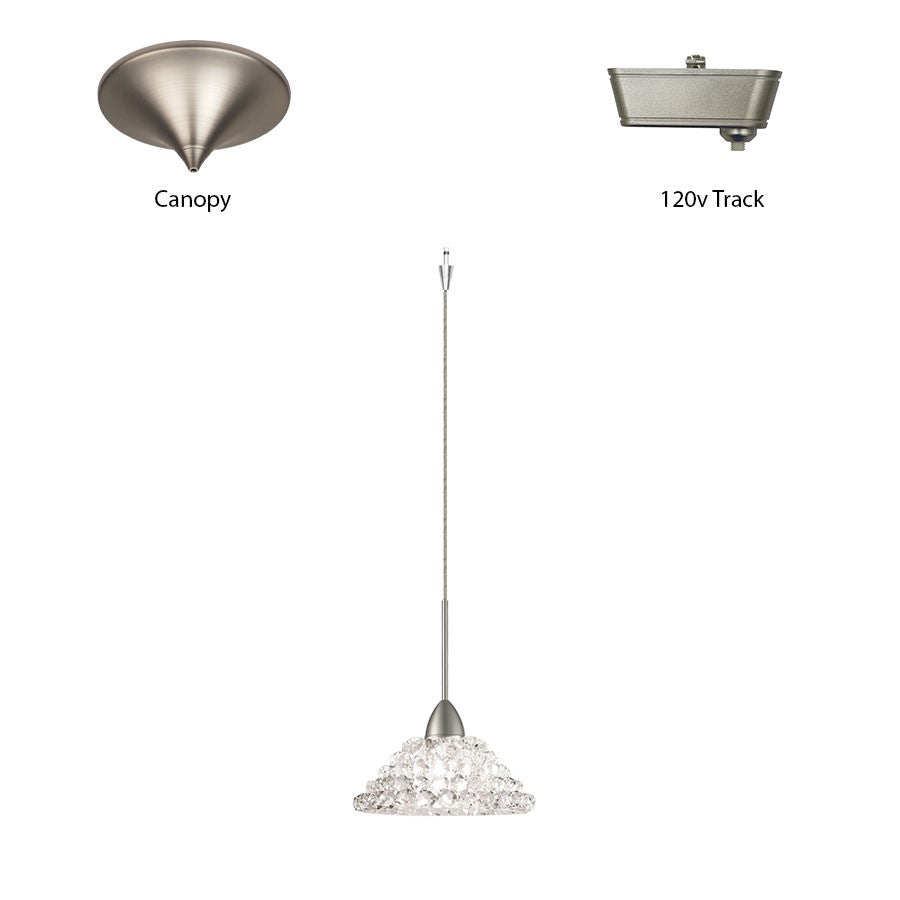 1 Light Pendant, Clear Diamond