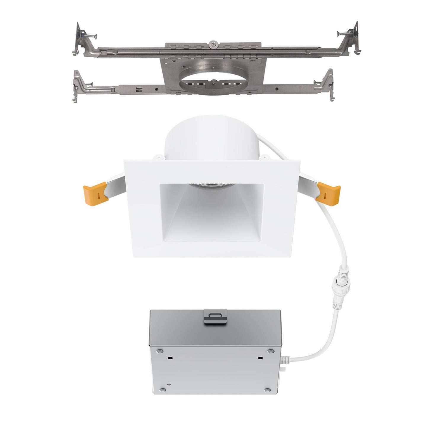 WAC Pop-in 4" Sq LED Recessed Light/Remote Driver/New, White - R4DSDN2-F9CS-WT