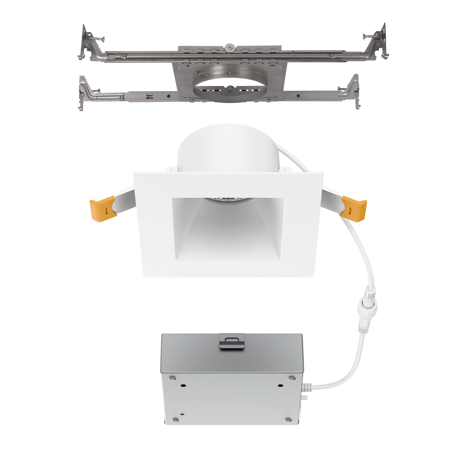 WAC Pop-in 4" Sq LED Recessed Light/Remote Driver/New, White - R4DSDN2-F9CS-WT
