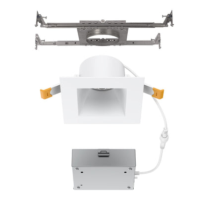 WAC Pop-in 4" Sq LED Recessed Light/Remote Driver/New, White - R4DSDN2-F9CS-WT