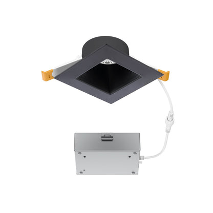 WAC Pop-in 4" Sq LED Recessed Light/Remote Driver/Remodel, Blk - R4DSDR2-F9CS-BK