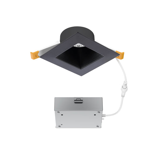 WAC Pop-in 4" Sq LED Recessed Light/Remote Driver/Remodel, Blk - R4DSDR2-F9CS-BK