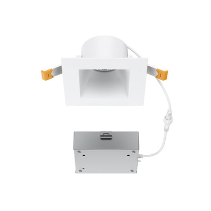 WAC Pop-in 4" Sq LED Recessed Light/Remote Driver/Remodel, Wht - R4DSDR2-F9CS-WT