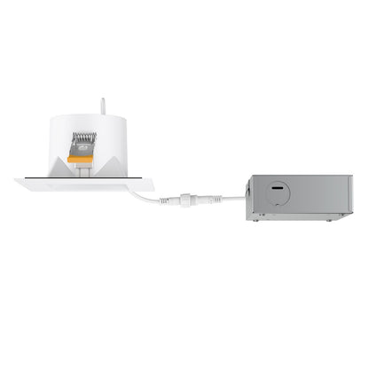 WAC Pop-in 4" Sq LED Recessed Light/Remote Driver/Remodel, White