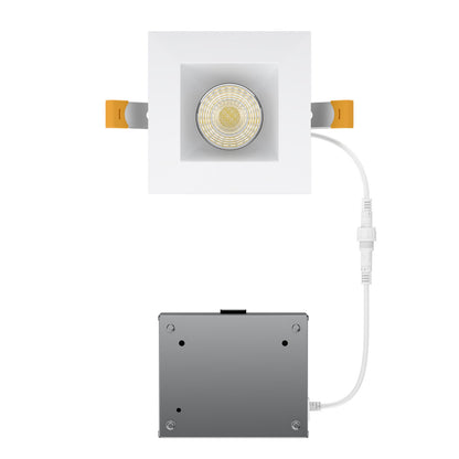 WAC Pop-in 4" Sq LED Recessed Light/Remote Driver/Remodel, White