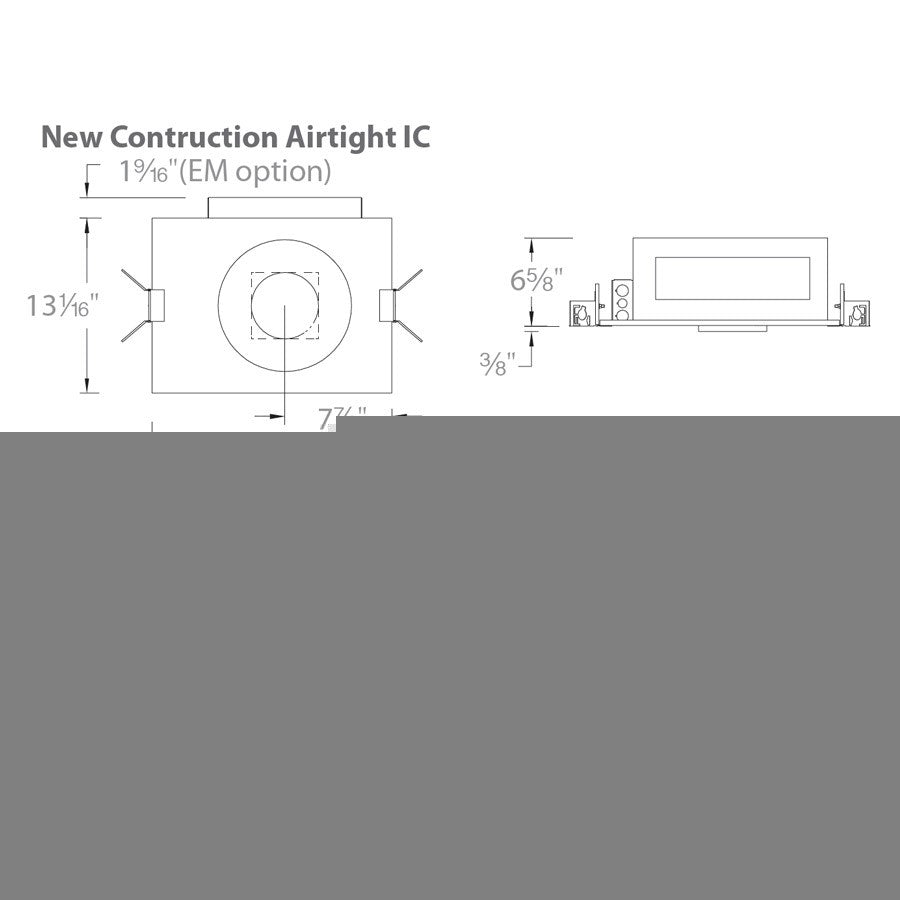 WAC Volta LED Airtight Chicago Plenum Housing for Round Invisible Trim
