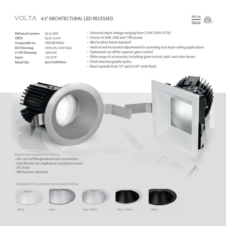 WAC Passion Volta Round LED Wide Flood Beam, Copper Bronze