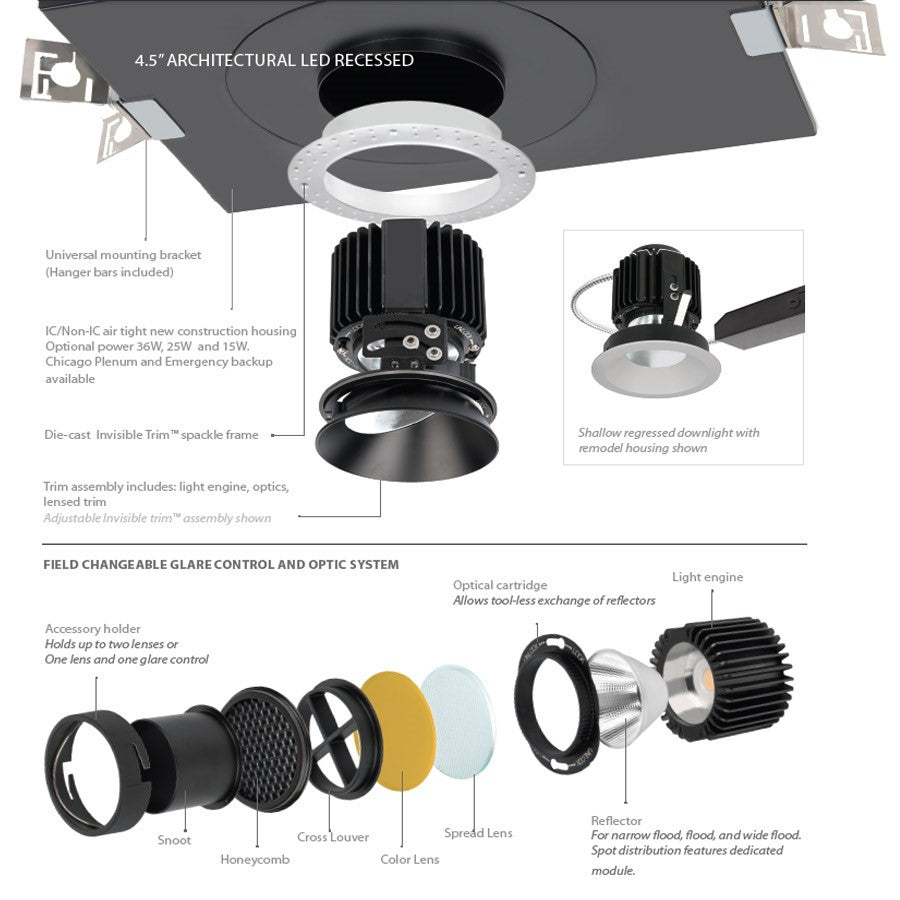 WAC Volta LED New Construction Airtight Housing for Round Trim