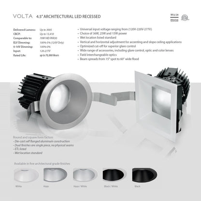 WAC Volta Square Wall Wash Invisible Trim, Asymmetrical Beam