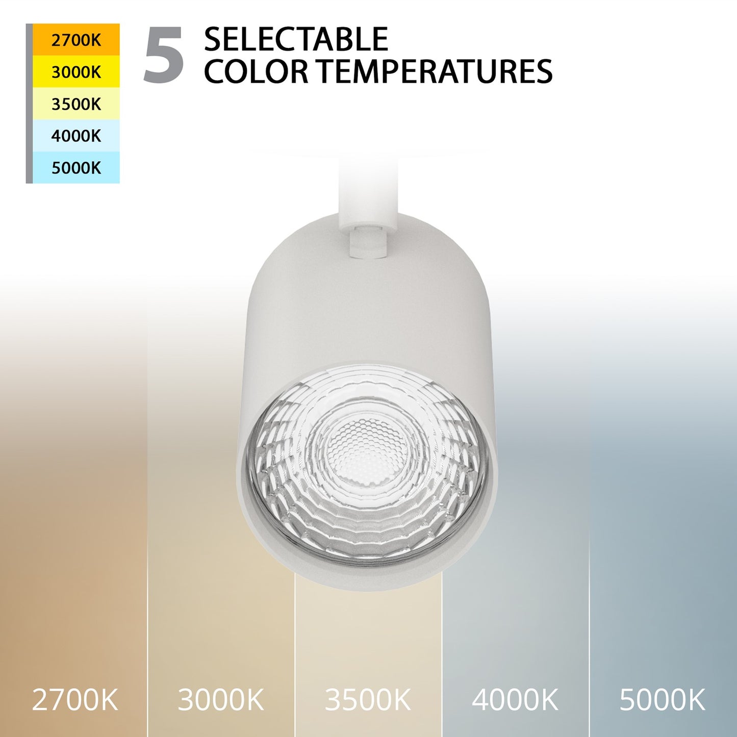 WAC Lighting Pipe LED Monopoint/5-CCT/10W, 770L, White