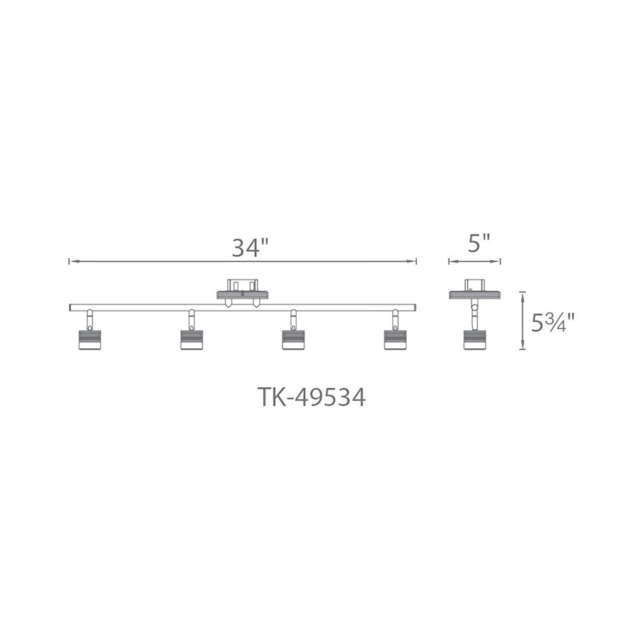 WAC Vector Energy Star LED 4 Light Fixed Rail
