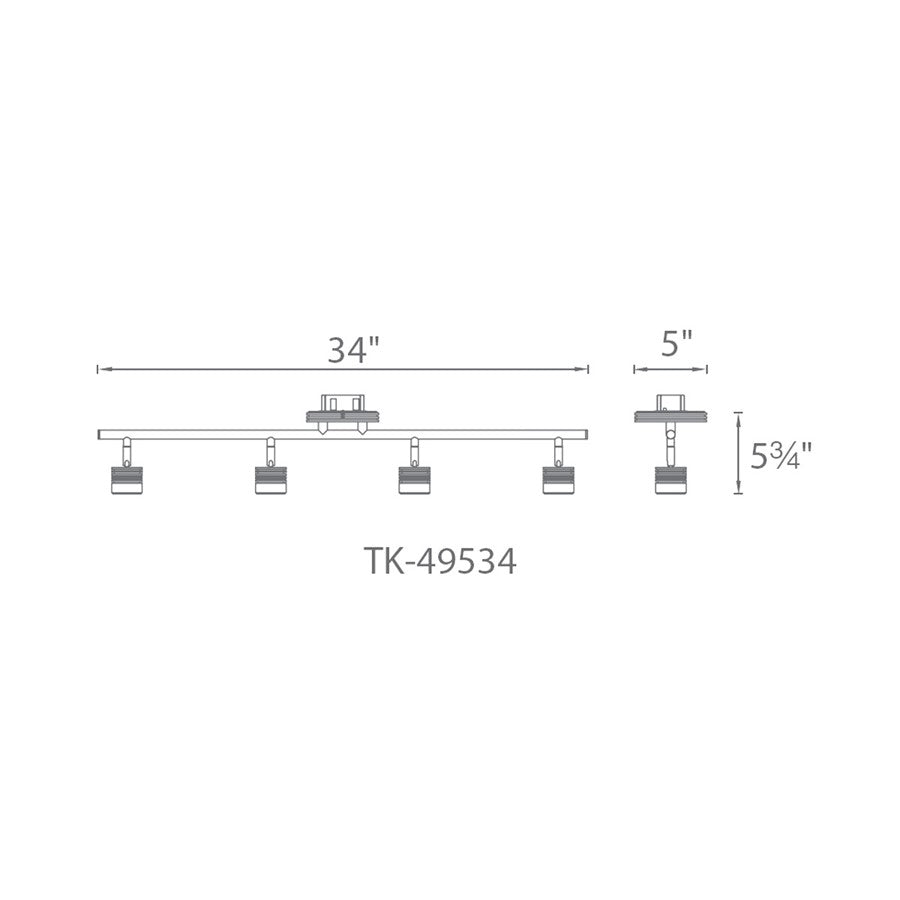 WAC Vector Energy Star LED 4 Light Fixed Rail