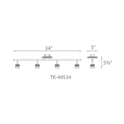 WAC Vector Energy Star LED 4 Light Fixed Rail