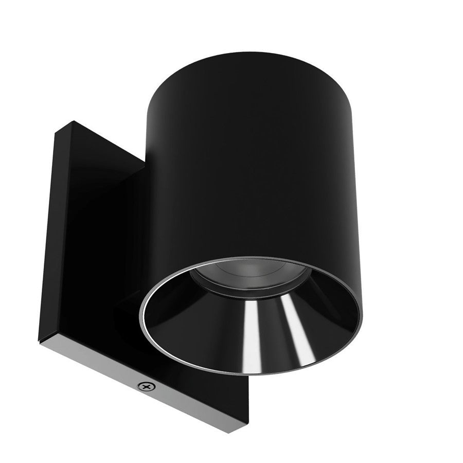 WAC Zoron 1Lt 3.5" RD Outdoor Wall Light/Flood Beam Black/Clear - W4R-FCS-BKBK