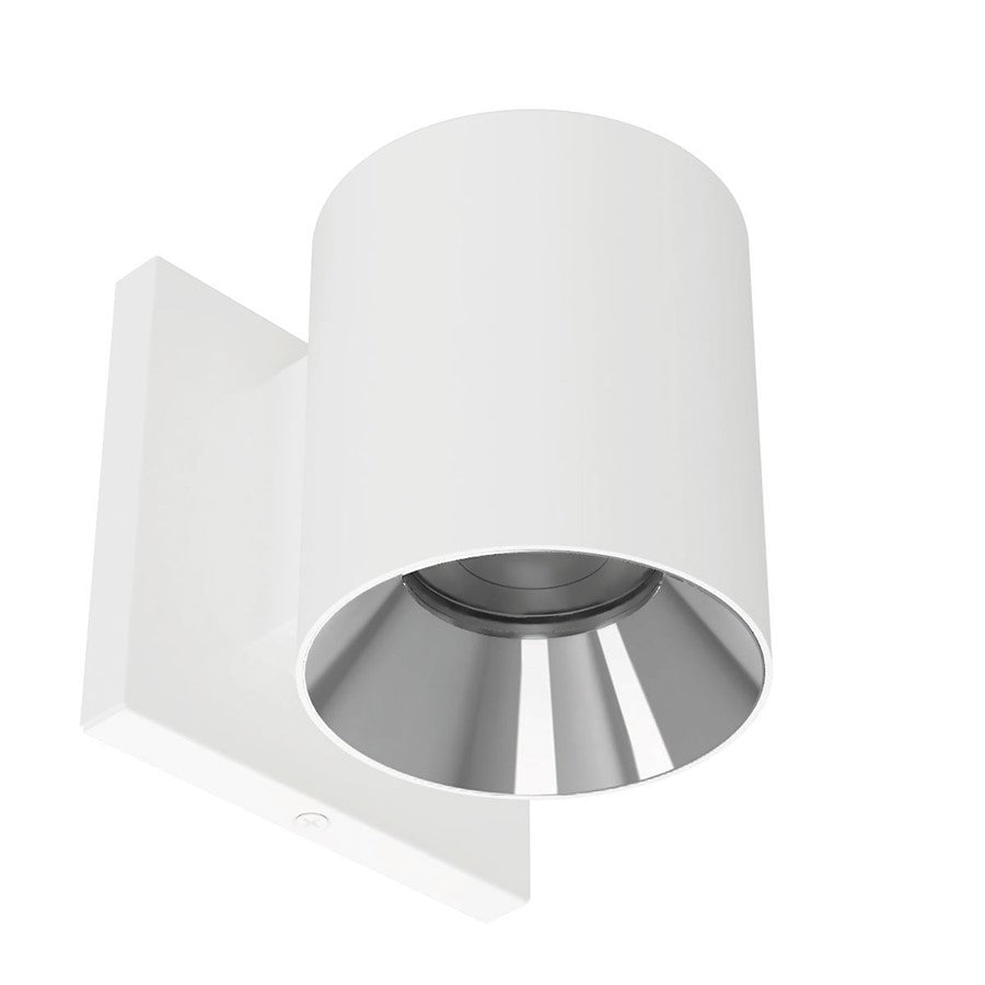 WAC Zoron 1Lt 3.5" RD Outdoor Wall Light/Flood Beam/White Chrome - W4R-FCS-WTCH