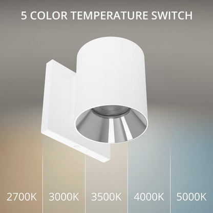 WAC Zoron 1Lt 3.5" RD Outdoor Wall Light, Flood Beam/White Chrome