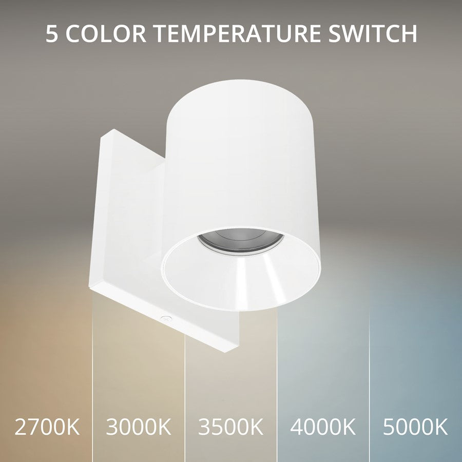 WAC Zoron 1Lt 3.5" RD Outdoor Wall Light, Narrow Beam/White White