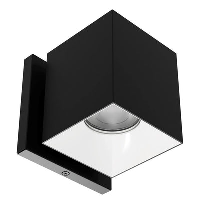 WAC Zoron 1Lt 3.5" SQ. Outdoor Wall Light/Flood Beam/Black White - W4S-FCS-BKWT