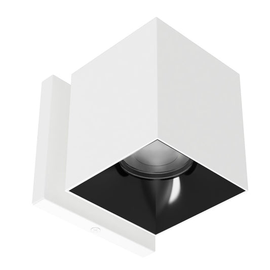 WAC Zoron 1Lt 3.5" SQ. Outdoor Wall Light/Flood Beam/White Black - W4S-FCS-WTBK