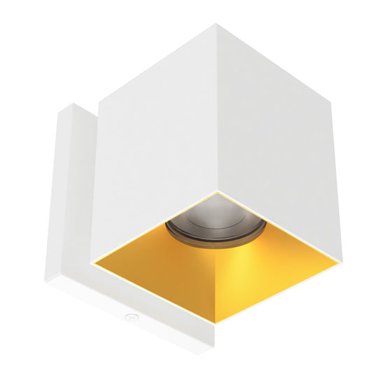 WAC Zoron 1Lt 3.5" SQ. Outdoor Wall Light/Flood Beam/White Gold - W4S-FCS-WTGL