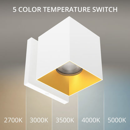 WAC Zoron 1Lt 3.5" Square Outdoor Wall Light, Flood Beam/White Gold