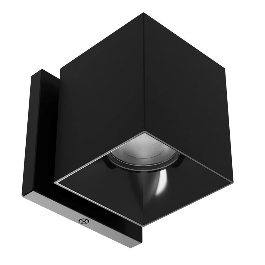 WAC Zoron 1Lt 3.5" SQ. Outdoor Wall Light/Narrow Beam Black/Clear - W4S-NCS-BKBK