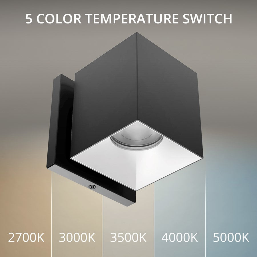 WAC Zoron 1Lt 3.5" Square Outdoor Wall Light, Narrow Beam/Black Haze
