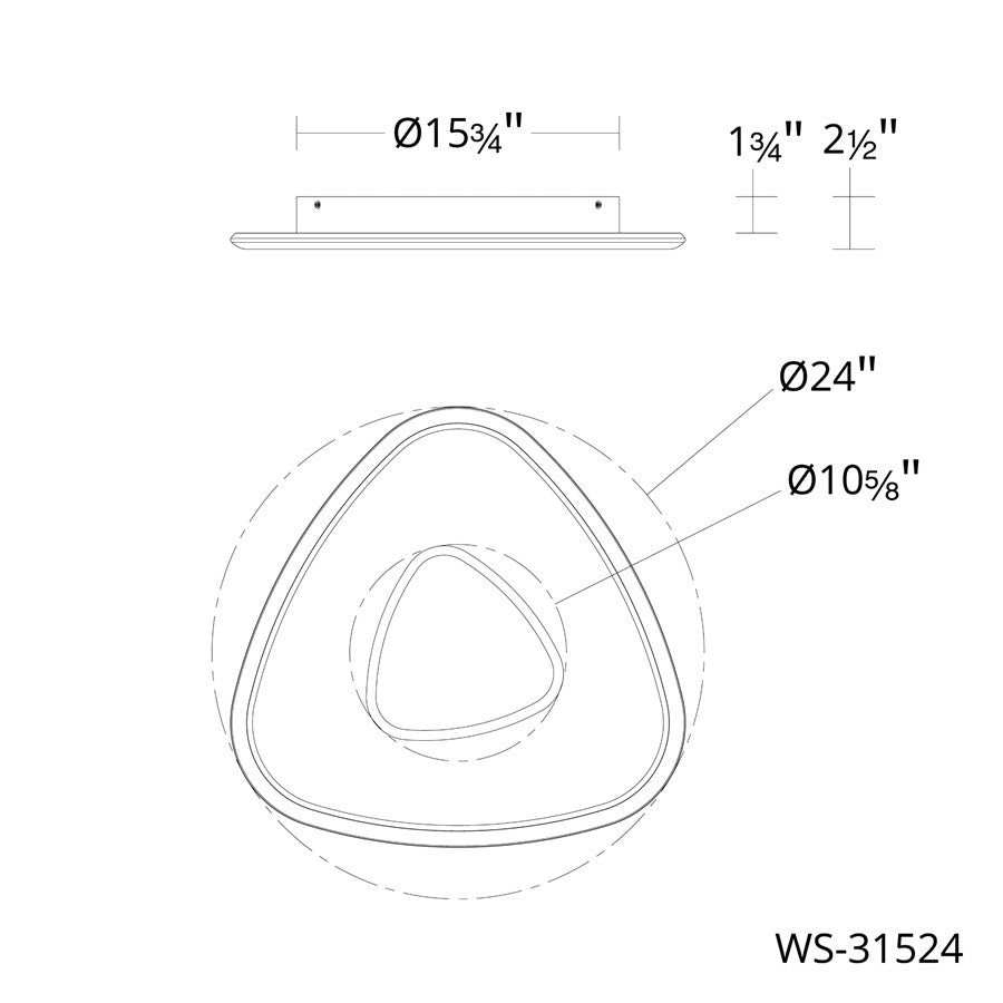 dweLED Mandala 1 Light 22" Wall Sconce/3500K, Aged Brass
