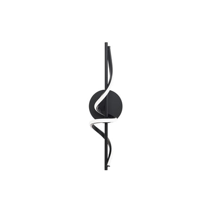 dweLED Corkscrew 1Lt 22" Bath Vanity/Wall Light/3500K, BK/WH - WS-39422-35-BK