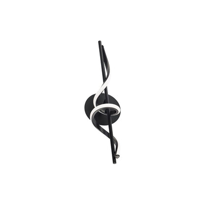 dweLED Corkscrew 1Lt 22" Bath Vanity/Wall Light/3500K, BK/WH