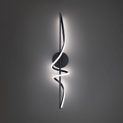dweLED Corkscrew 1Lt 34" Bath Vanity/Wall Light/4000K, BK/WH