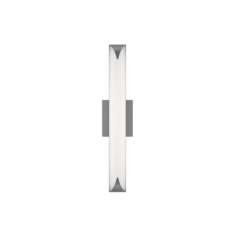 dweLED Straitaway 1Lt 24" Bath Vanity/Wall/2700K, Nickel/White