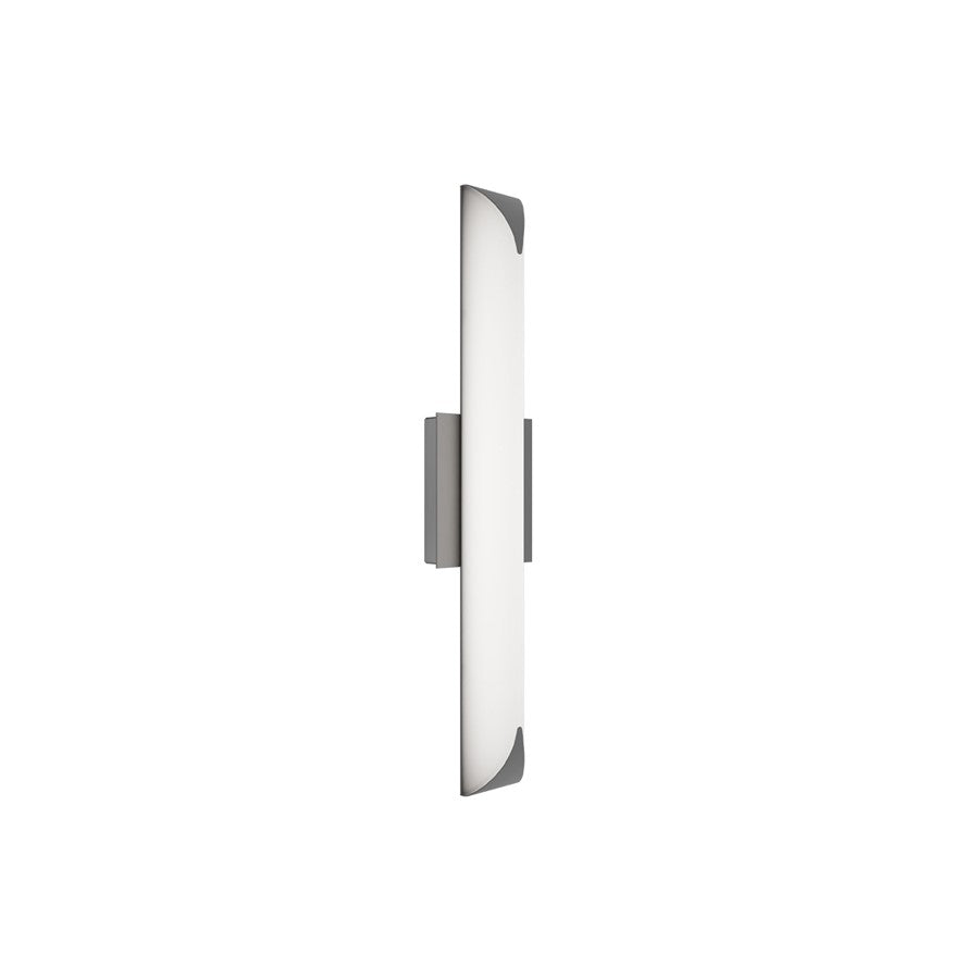 dweLED Straitaway 1Lt 24" Bath Vanity/Wall/3000K, Nickel/White - WS-51524-30-BN