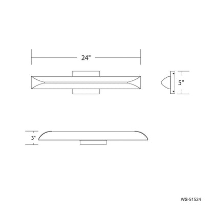 dweLED Straitaway 1Lt 24" Bath Vanity/Wall/4000K, Nickel/White