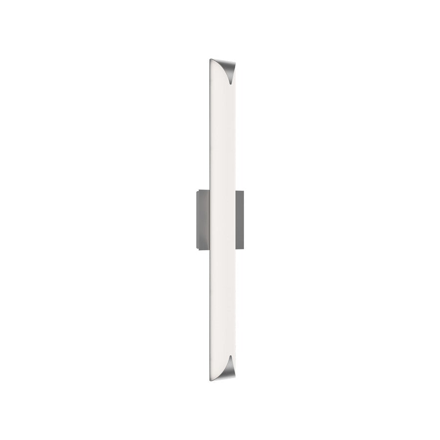 dweLED Straitaway 1Lt 32" Bath Vanity/Wall/2700K, Nickel/White - WS-51532-27-BN