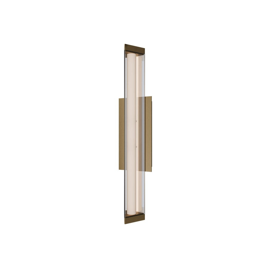 dweLED Boulevard 1Lt 18" Bath Vanity/Wall/2700K, Brass/White - WS-62518-27-AB