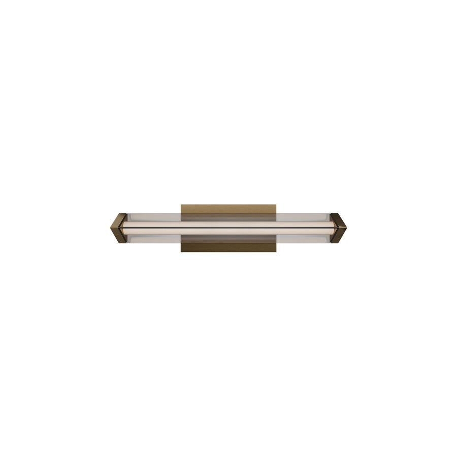 dweLED Boulevard 1Lt 18" Bath Vanity/Wall/2700K, Brass/White