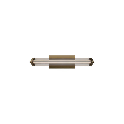 dweLED Boulevard 1Lt 18" Bath Vanity/Wall/2700K, Brass/White