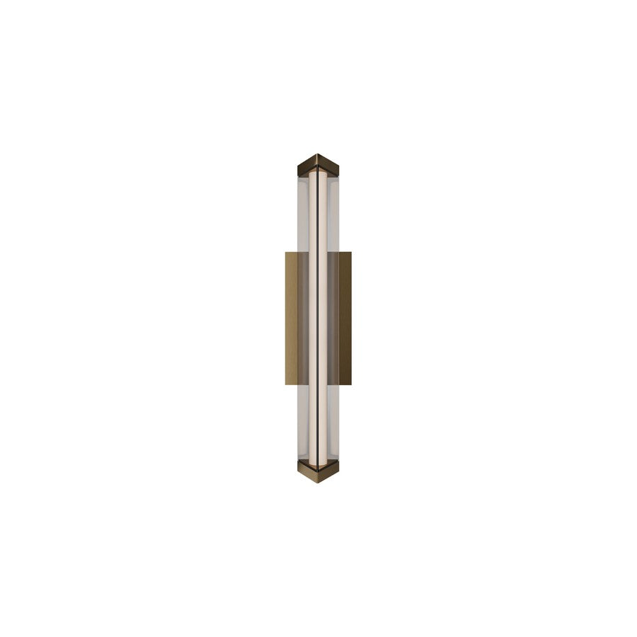 dweLED Boulevard 1Lt 18" Bath Vanity/Wall/2700K, Brass/White