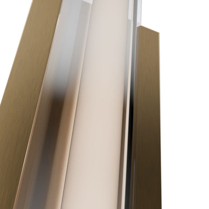 dweLED Boulevard 1Lt 18" Bath Vanity/Wall/2700K, Brass/White