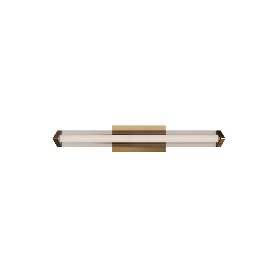 dweLED Boulevard 1Lt 24" Bath Vanity/Wall/2700K, Brass/White