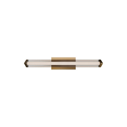 dweLED Boulevard 1Lt 24" Bath Vanity/Wall/2700K, Brass/White