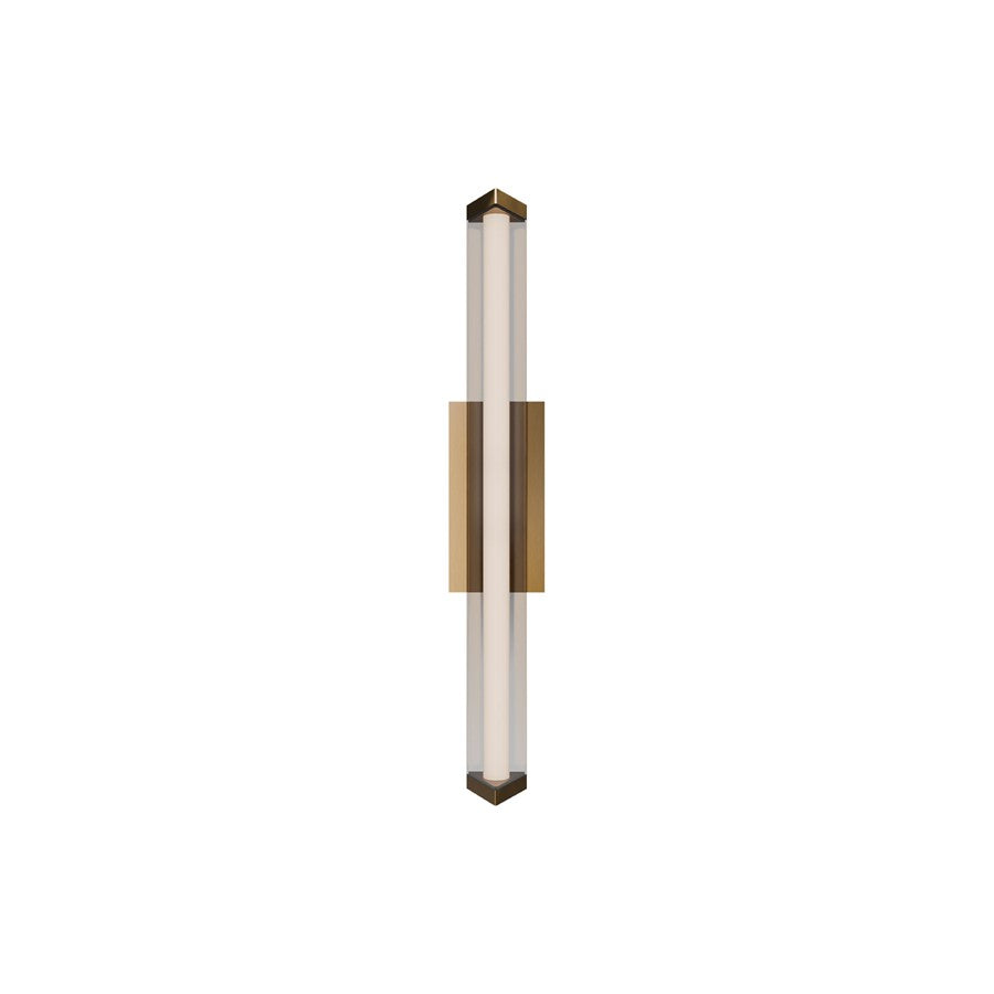 dweLED Boulevard 1Lt 24" Bath Vanity/Wall/2700K, Brass/White