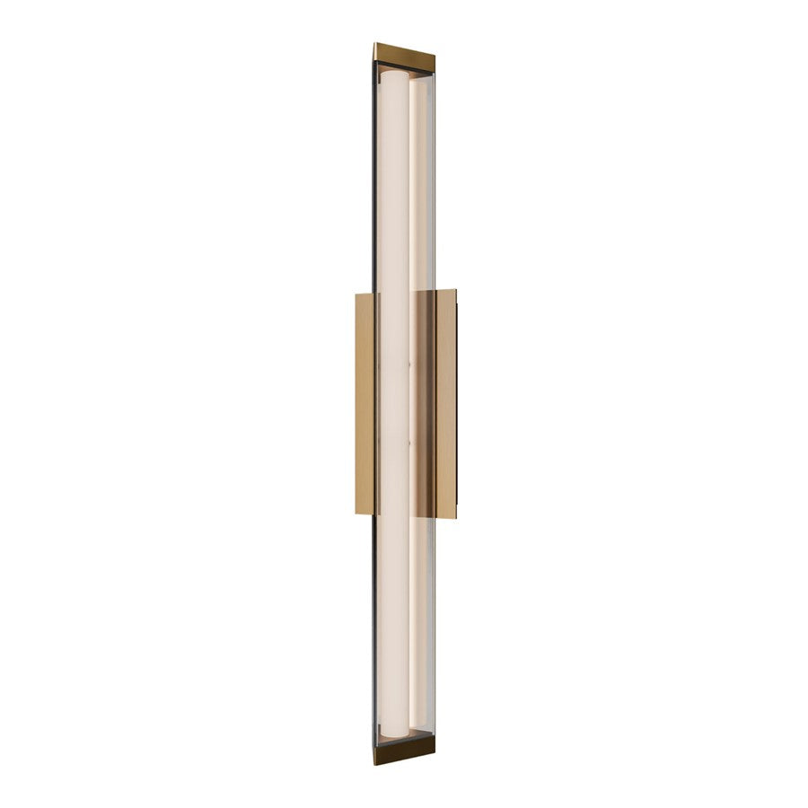 dweLED Boulevard 1Lt 24" Bath Vanity/Wall/3000K, Brass/White - WS-62524-30-AB
