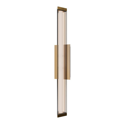 dweLED Boulevard 1Lt 24" Bath Vanity/Wall/3000K, Brass/White - WS-62524-30-AB